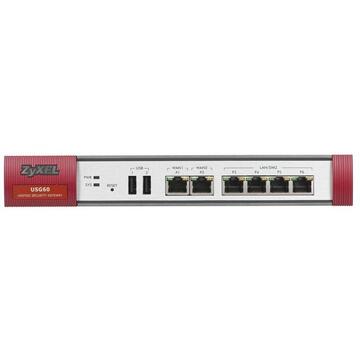 Firewall ZyXEL ZyWALL USG 60 Next-Gen Unified Security Gateway 6 x GbE RJ-45 2 x USB  hardware firewall