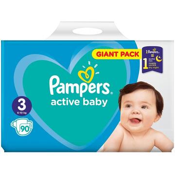Scutece Pampers Active Baby 3 Giant Pack 90 buc