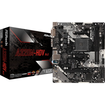 Placa de baza ASRock A320M-HDV R4.0, AM4, 2 x DDR4 DIMM, 4 SATA3, HDMI, DVI-D, D-Sub
