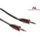 Accesorii Audio Hi-Fi MACLEAN Cablu audio plat cu mufe drepte, Jack Audio Stereo AUX 3.5 mm 1m , negru