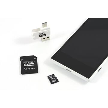 Card memorie GOODRAM All in one MicroSDHC UHS-I 64GB Clasa 10 Adaptor + card reader M1A4-0640R12