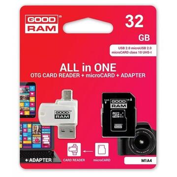 Card memorie GOODRAM All in one 32GB Clasa 10 Adapter + card reader M1A4-0320R12