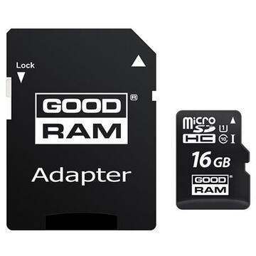 Card memorie GOODRAM Micro SDHC UHS-I 16GB Class 10  + Adapter