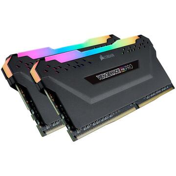 Memorie Corsair VENGEANCE RGB PRO, 32GB (2 x 16GB), DDR4, DRAM, 3200MHz, C16, Black