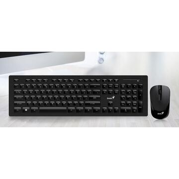 Tastatura Genius Kit wireless tastatura + mouse, SlimStar 8008, Negru
