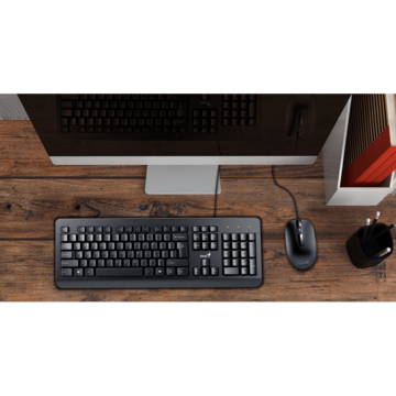 Tastatura Kit tastatura + mouse Genius KM-160, cu fir, negru, USB