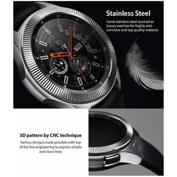 Rama ornamentala otel inoxidabil Ringke Galaxy Watch 46mm / Galaxy Gear S3 Argintiu