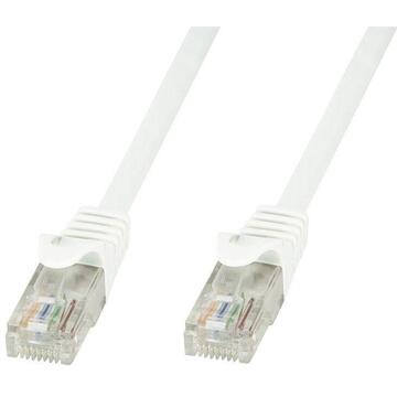 TechlyPro Cablu patch cord RJ45 Cat6 U/UTP 1m alb 100% cupru