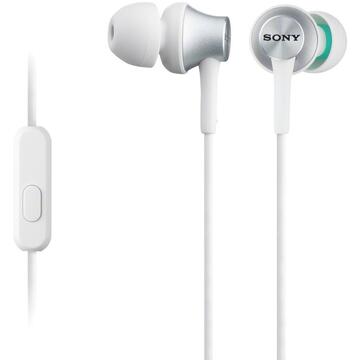 Casti Sony Casti audio In-ear MDREX450APW, cu control telefon, Alb
