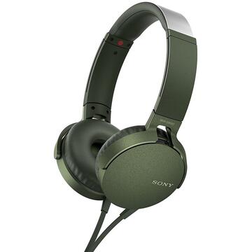 Casti Sony Casti audio, MDRXB550APG, EXTRA BASS, Difuzor neodim 30mm, Verde