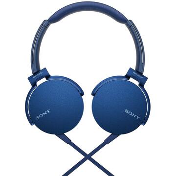 Casti Sony Casti audio, MDRXB550APL, EXTRA BASS, Difuzor neodim 30mm, Albastru