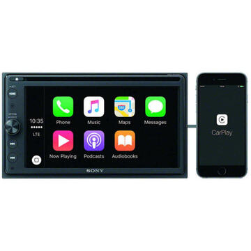 Sistem auto Sony Multimedia Player auto 4 x 55 W, 6.4", Control vocal prin Apple CarPlay si Android Auto™, 2DIN, USB, Bluetooth, NFC, AUX