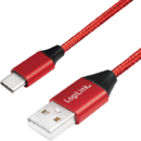 LOGILINK - USB 2.0 cable USB-A male to USB-C male, red, 1m