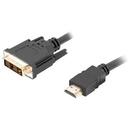 Lanberg cable HDMI -> DVI-D(18+1) M/M Single Link, black 1,8m