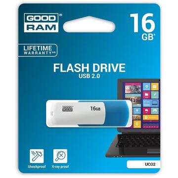 Card memorie GOODRAM memory USB UCO2 16GB USB 2.0 Blue/White