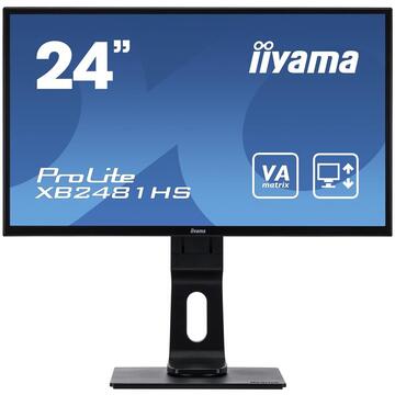 Monitor LED Monitor Iiyama XB2481HS-B1 C, IPS, Full HD, DVI-D, HDMI, speakers