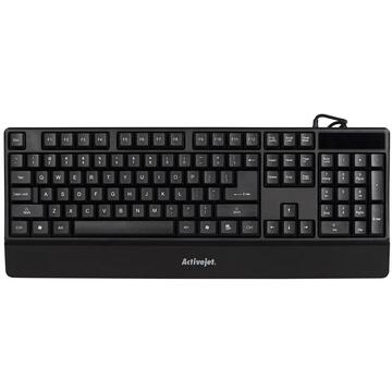 Tastatura Keyboard Activejet K-3043 (membrane; USB 2.0; (US); black color