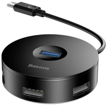 Hub Baseus CAHUB-G01 (3x USB 2.0; 1x USB 3.0; black color)