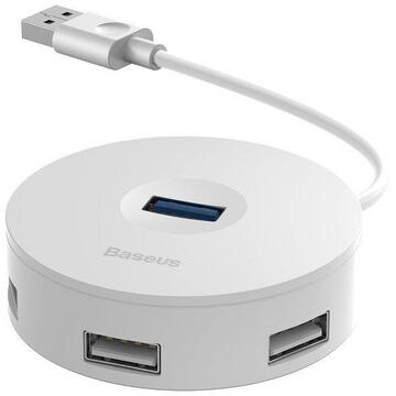 Hub Baseus CAHUB-F02 (3x USB 2.0; 1x USB 3.0; white color)