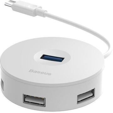 Hub Baseus CAHUB-G02 (3x USB 2.0; 1x USB 3.0; white color)