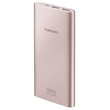 Baterie externa Samsung Quick Charge 2.0 AFC (15W) 10000 mAh, Dual USB + USB type-C - Roz