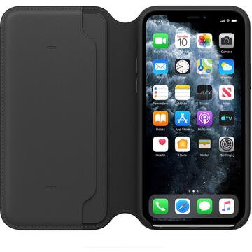 Husa Apple pentru iPhone 11 Pro, Leather Folio - Black