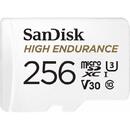 Card memorie SanDisk microSDXC  High Endurance 256GB, Class 10, UHS-I U3, V30 + Adaptor SD
