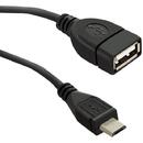 Qoltec Cable USB OTG 2.0 A female | Micro USB B male | 0.2m