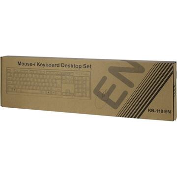 Tastatura Inter-Tech Kit tastatura si mouse  KB-118EN