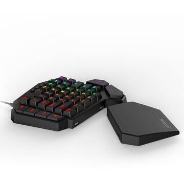 Tastatura mecanica One-hand Redragon Diti neagra iluminare RGB