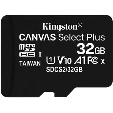 Card memorie Kingston Canvas Select Plus SDCS2/32GBSP (32GB; Class 10, Class A1; Memory card)