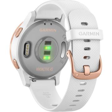 Smartwatch Garmin Vivoactive 4S, 1.1 inch, Curea silicon, White-Rose Gold
