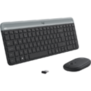 Tastatura Kit + mouse wireless Logitech MK470, Slim, Negru Grafit