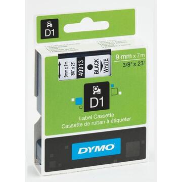 Tape colour DYMO D1 9mmx7m Negru/biały S0720680 (9 mm )