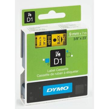 Tape DYMO D1- 9mm x 7m Negru/żółty S0720730 (9 mm )