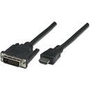 Techly Cablu pentru Monitor HDMI/DVI-D 24+1 M/M 1.8m negru