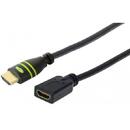 Techly Cablu de prelungire pt monitor HDMI-HDMI M/F 1,8m Ethernet 4K@60Hz negru