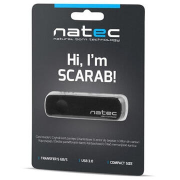 Card reader Natec Mini Card Reader SCARAB SD/Micro SD, USB 3.0 Black