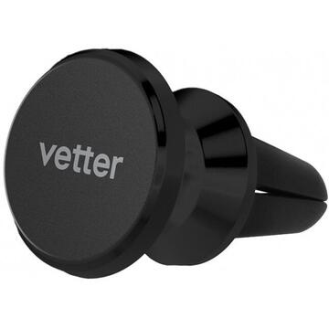 Vetter Magnetic Car Holder | Air Vent Vent with Swivel Ball Head 2nd Gen | Aluminum | Black