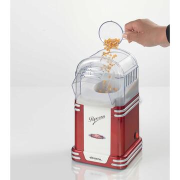 Aparat popcorn Ariete 2954, 1100 W, 60 gr, design retro, Rosu