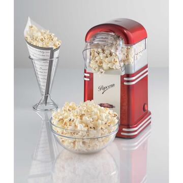 Aparat popcorn Ariete 2954, 1100 W, 60 gr, design retro, Rosu