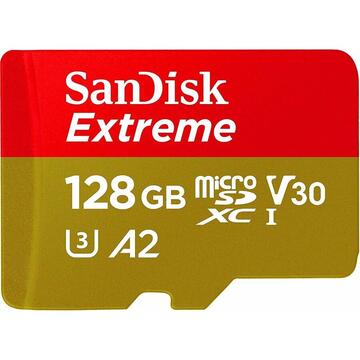 Card memorie SanDisk Extreme MicroSDXC 128GB CL10 adaptor SD
