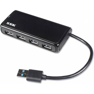 SSK USB 3.0 Hub SHU802 Black