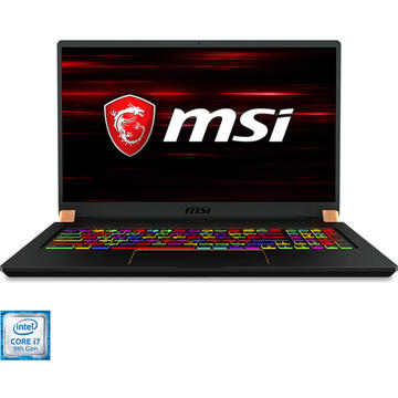 Notebook MSI Gaming 17.3'' GS75 Stealth 9SE, FHD 240Hz, Procesor Intel® Core™ i7-9750H (12M Cache, up to 4.50 GHz), 16GB DDR4, 1TB SSD, GeForce RTX 2060 6GB, No OS, Black