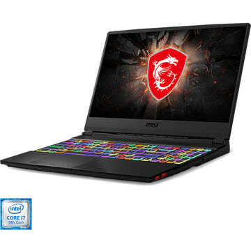 Notebook MSI Gaming 15.6'' GE65 Raider 9SF, FHD 240Hz, Procesor Intel® Core™ i7-9750H (12M Cache, up to 4.50 GHz), 16GB DDR4, 512GB SSD, GeForce RTX 2070 8GB, No OS, Black