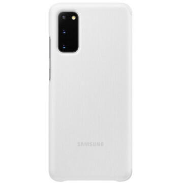 Clear View Cover Samsung Galaxy S20 (G980) Husa Flip tip  Alb