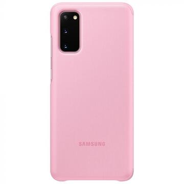 Clear View Cover Samsung Galaxy S20 (G980) Husa Flip tip Roz