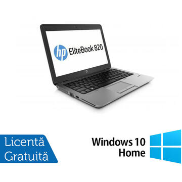 Laptop Refurbished Laptop HP Elitebook 820 G2, Intel Core i5-5300U 2.30GHz, 8GB DDR3, 120GB SSD, Webcam, 12 Inch + Windows 10 Home