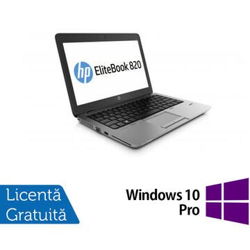 Laptop Refurbished Laptop HP Elitebook 820 G2, Intel Core i5-5300U 2.30GHz, 8GB DDR3, 120GB SSD, Webcam, 12 Inch + Windows 10 Pro