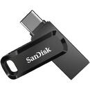 Memorie USB USB flash drive SanDisk Ultra Dual GO SDDDC3-032G-G46 (32GB; USB 3.0, USB-C; black color)